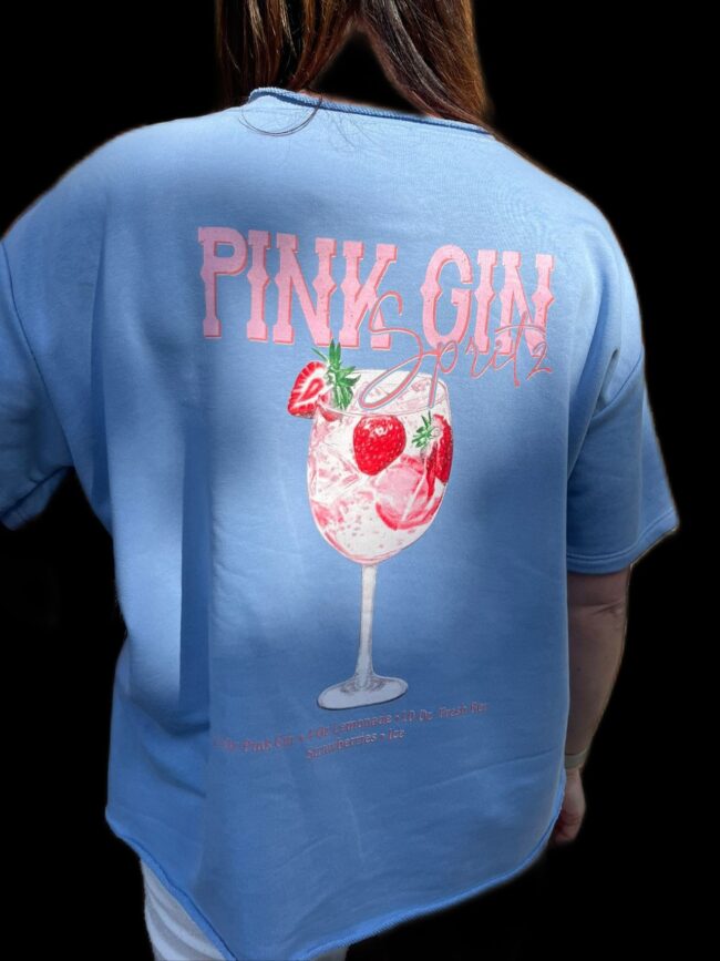 T-Shirt Pink Gin opdruk - Afbeelding 2