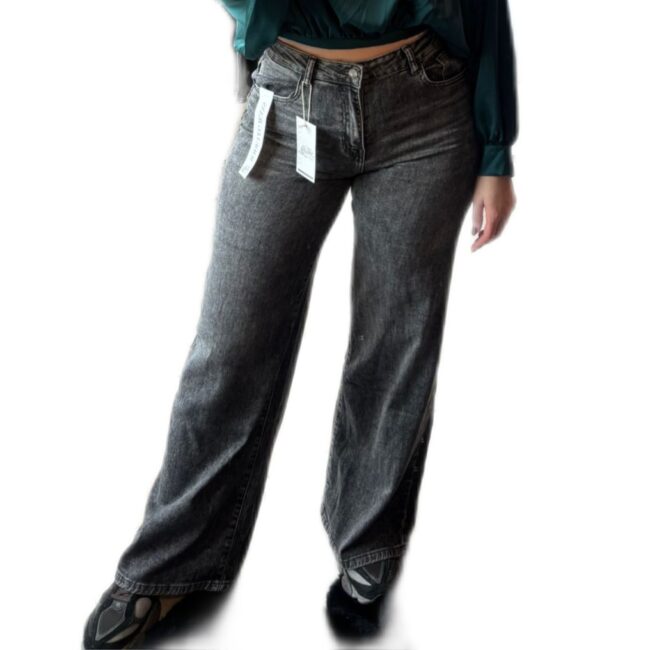 Jeans Wide Leg (Hello Miss) grijs